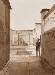 Courtyard at Pompeii, with additions by Princess Maria Annunziata di Borbone